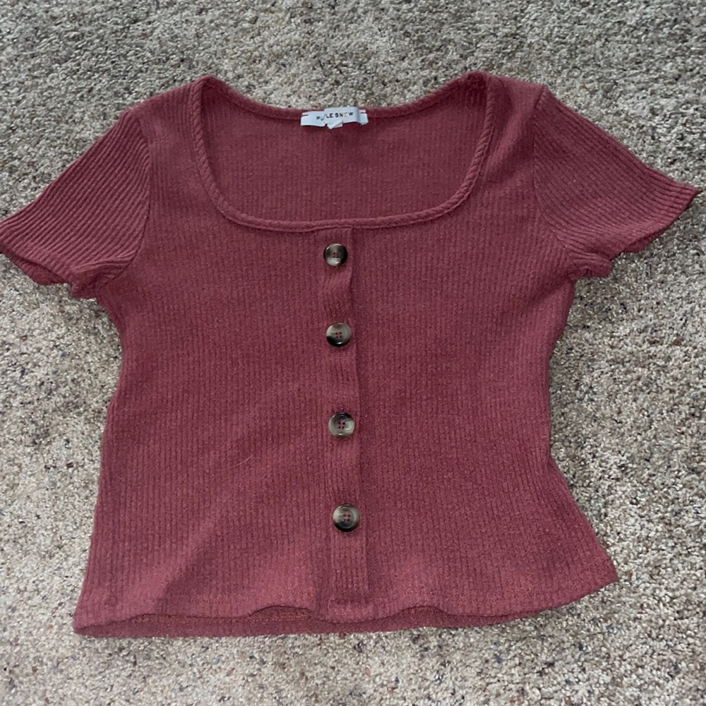 light red crop top, size m